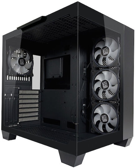 LC-Power 809B Gaming Midi Tower Computer Case with Window Panel and RGB Lighting Dark Storm_X