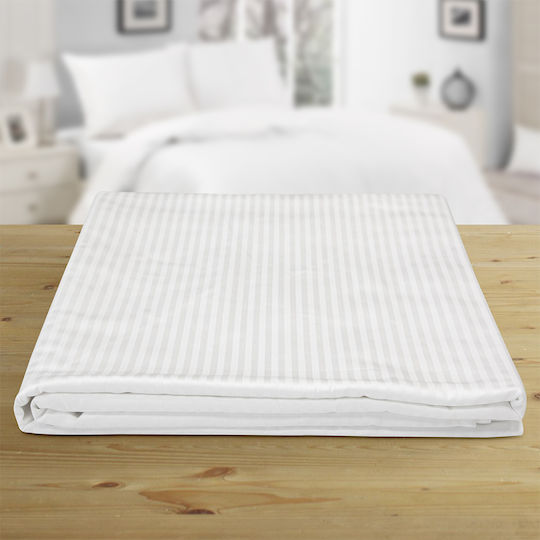 Lino Home Hotel Sheet White Queen Size 240x270cm 100% Cotton 1pcs