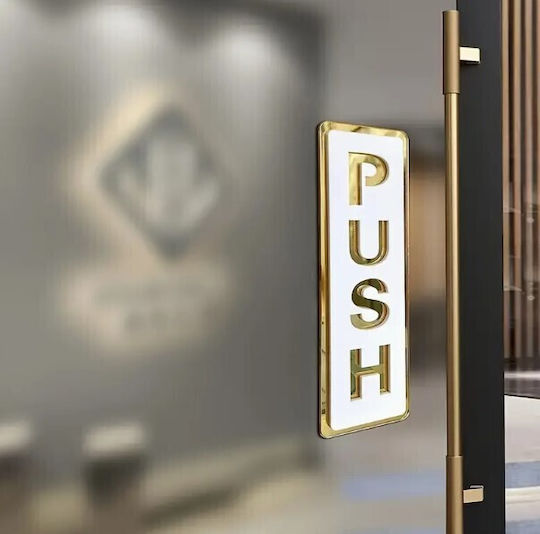 2 Τεμάχια Χρυσή Ακρυλική Πινακίδα Push-pull