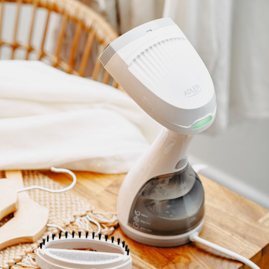 Adler Ατμοκαθαριστής Ρούχων Χειρός 1500W με Δοχείο 280ml Λευκός
