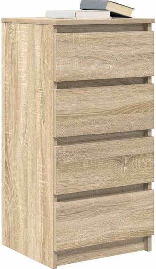 Office Storage Drawer Wooden Brown 37.5x35x76cm