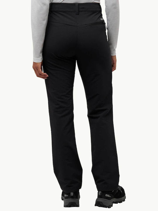 Jack Wolfskin Γυναικείο Μακρύ Παντελόνι Πεζοπορίας Μαύρο
