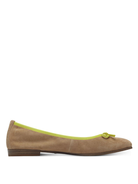 Tamaris Leather Ballerinas Beige