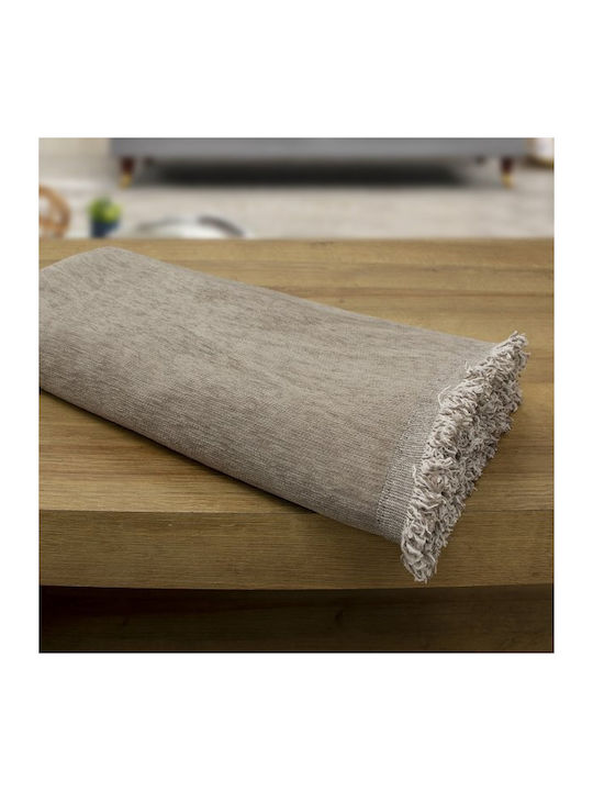 Lino Home Valio Sofa Throw 2 Seater Chenille 180x250cm Taupe