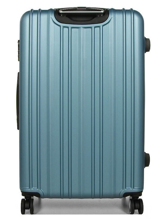 WORLDLINE Βαλίτσα Ταξιδίου Καμπίνας Σκληρή Μπλέ Ανοιχτό με 4 Ρόδες Ύψους 55εκ.