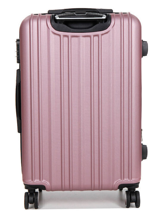 WORLDLINE Kabinenreisekoffer Hartschalen Pink mit 4 Räder Höhe 55cm