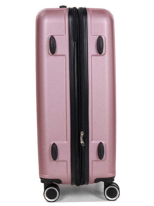 WORLDLINE Kabinenreisekoffer Hartschalen Pink mit 4 Räder Höhe 55cm