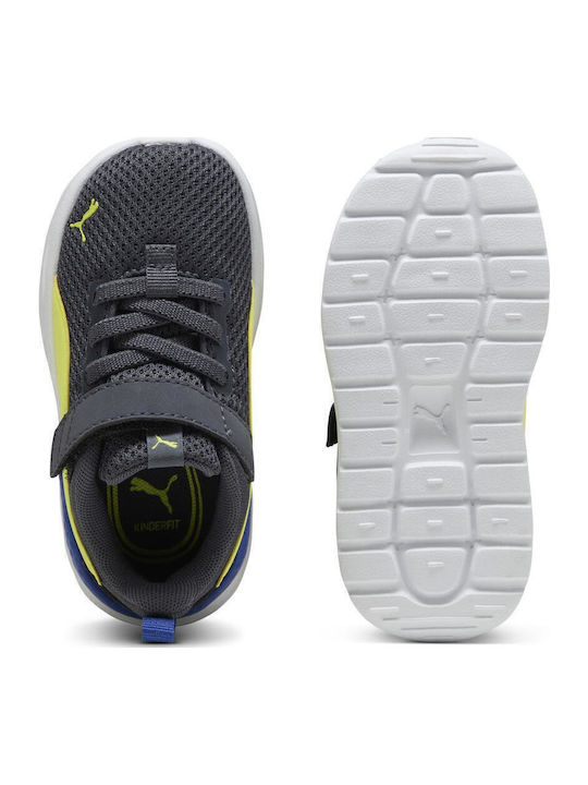 Anzarun Lite Ac Inf Kids Sports Shoes Running with Hoop & Loop Closure Gray