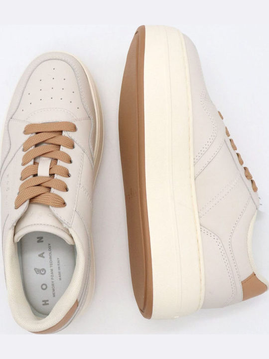 Allacciato Damen Sneakers Ecru-beige