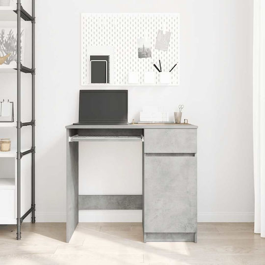 vidaXL Holz-Schreibtisch Beton Grau 86x49x76cm