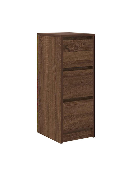 Office Storage Chipboard Cabinet Brown Oak L29.5xW34xH76cm