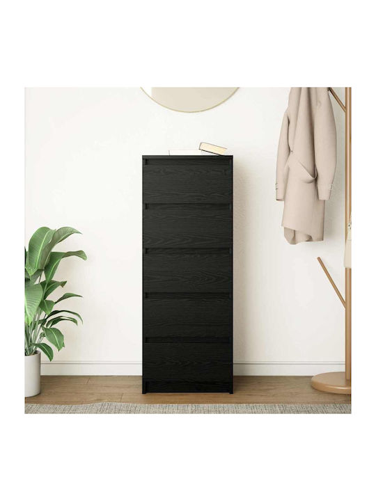 Office Storage Chipboard Drawer Black Oak L37.5xW35xH99cm