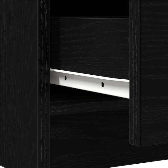 Office Storage Drawer Wooden Black Oak 71x35x84cm