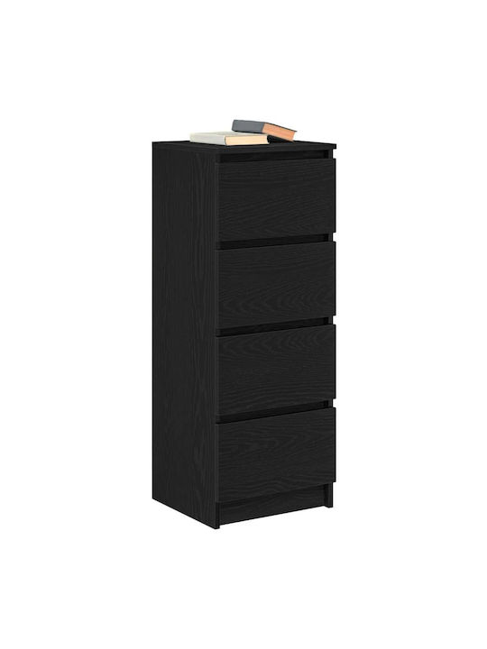 Συρταριέρα Γραφείου Ξύλινη Μαύρο 37.5x35x99cm