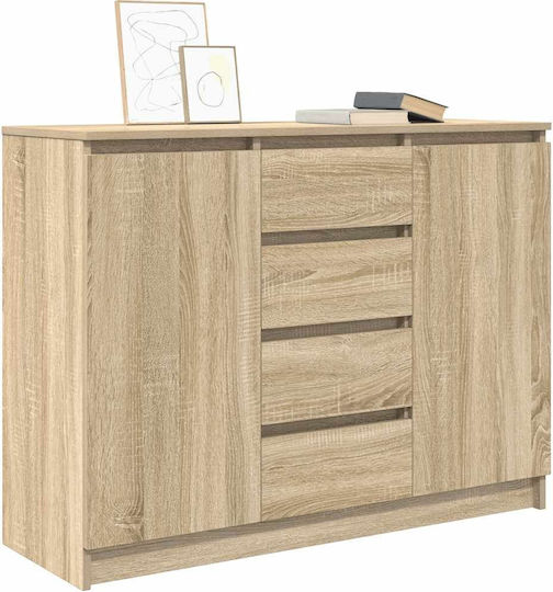 vidaXL Office Storage Drawer Wooden Brown 100.5x35x76cm