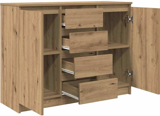 Чекмеджета За Бюро Дървени Кафяви 100.5x35x76см