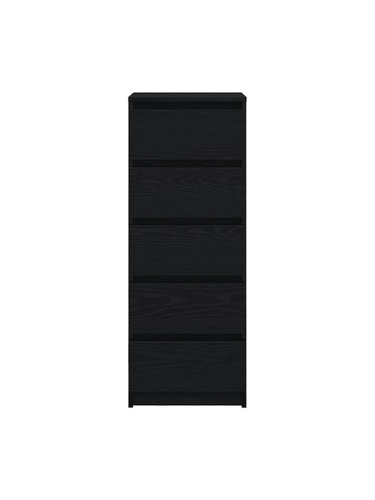 Office Storage Chipboard Drawer Black Oak L37.5xW35xH99cm