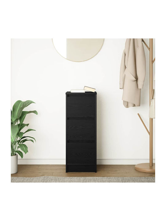 Office Storage Chipboard Drawer Black Oak, Black L29.5xW34xH76cm