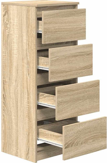 Büroaufbewahrungsschublade Holzbraun 37,5x35x99cm