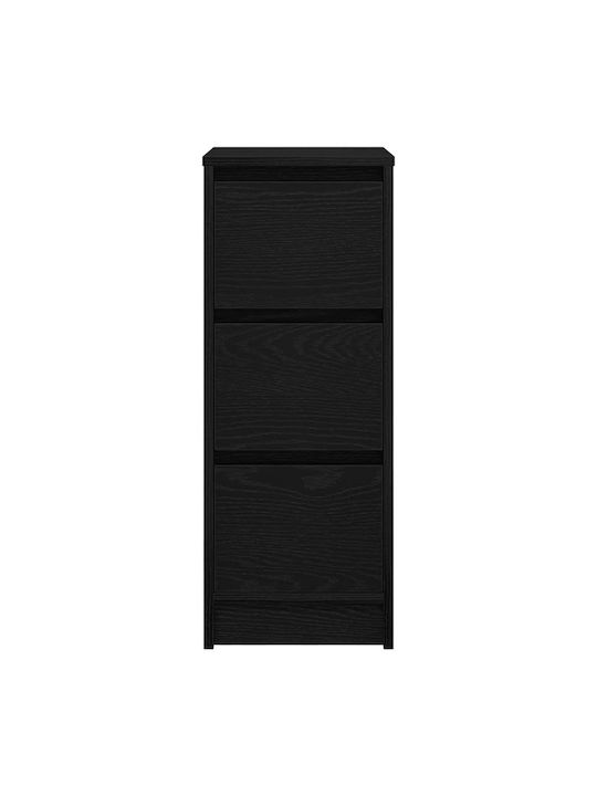 Office Storage Chipboard Drawer Black Oak, Black L29.5xW34xH76cm