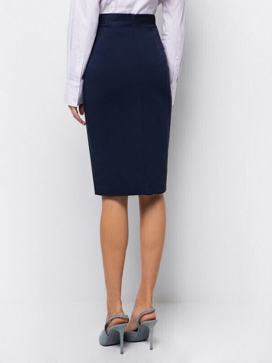 Pencil Midi Skirt Navy Blue