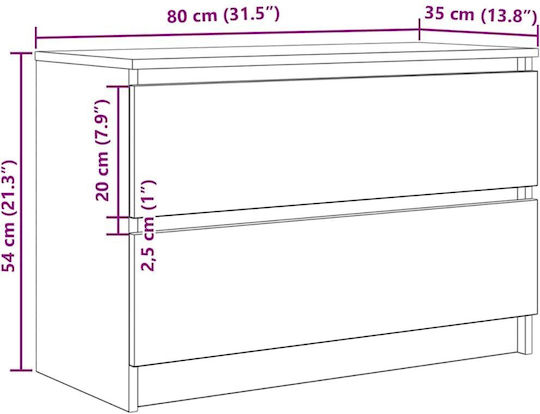 TV Stand Gray M80xD35xH54cm