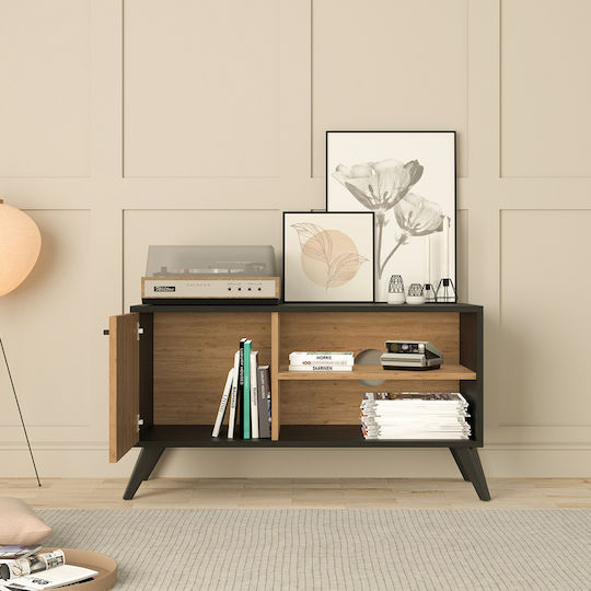 TV Stand Kruden Black-Natural 100x40x51cm
