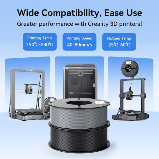 Creality3D PLA 3D Printer Filament 1.75mm Μαύρο 4kg