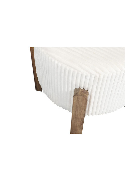 Stool Footstool Wooden White 35.5x35x35cm