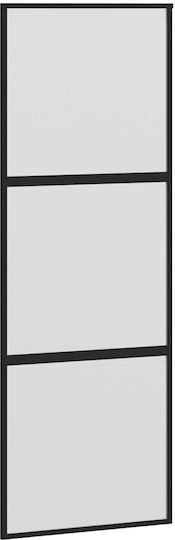 Vidaxl Schiebetür-Beschlagset Schwarz 76x205 cm Sicherheitsglas Schwarz