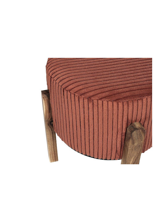 Υποπόδιο Ξύλινο Terracotta 35.5x35x35εκ.