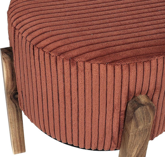Wooden Footstool Terracotta 35.5x35x35cm