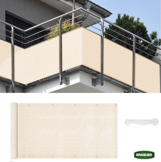 Grasher Rectangular Shade Divider Ecru With Hoop 0.9x6m 160gr/m²