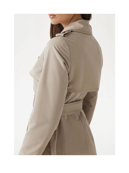 Jenny Women's Beige Gabardine Coat