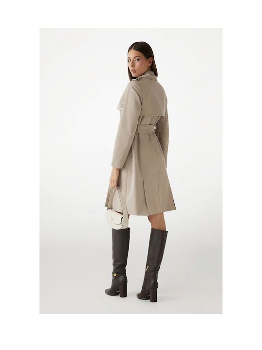 Jenny Women's Beige Gabardine Coat