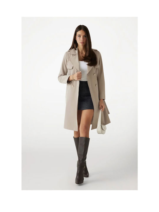 Jenny Women's Beige Gabardine Coat