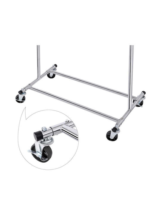 Songmics Rollbar Kleiderständer Silber 92x45.4x160cm