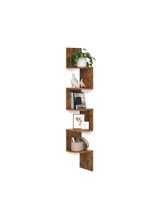 Corner Shelf Wall Rustic Brown 20x20x126cm