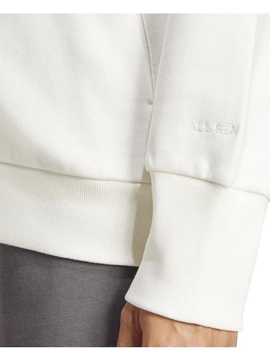 All Szn Women's Sweatshirt Jacket Hooded White