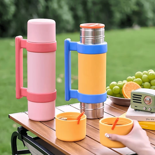 Thermos Μπουκάλι Θερμός 1lt Μαύρο + Πράσινο