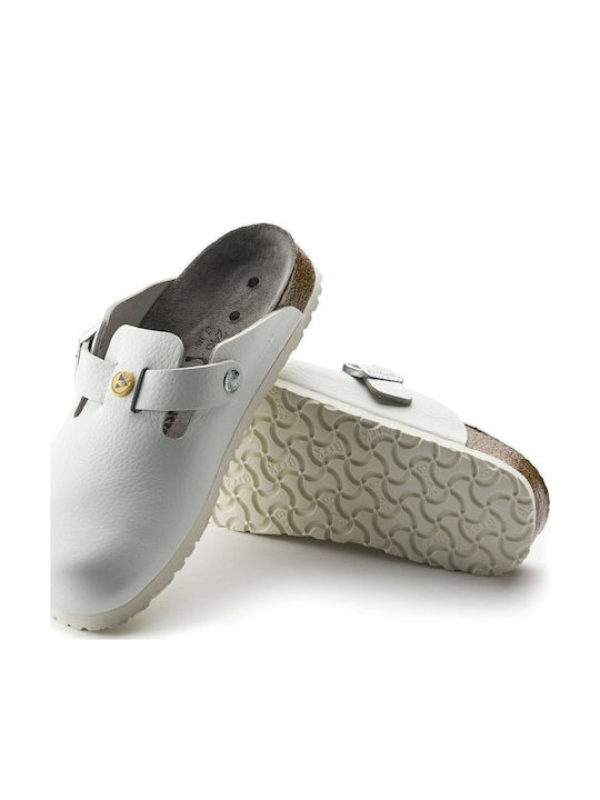 Birkenstock Boston ESD Women's Leather Clogs White