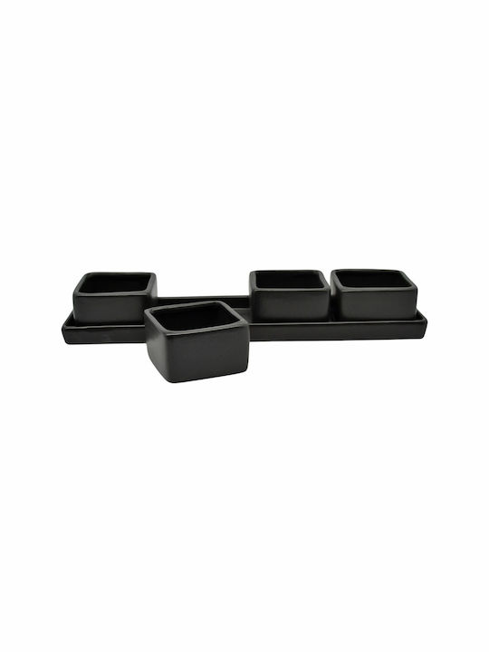 Ankor Ceramic Dessert Tower Stand 4 Slots Black Diameter 32cm x Height 4.8cm P32xW8.2xH4.8cm
