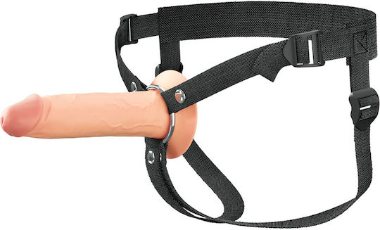 Pipedream Strap-on Harness με Διπλό Dildo στο χρώμα του δέρματος