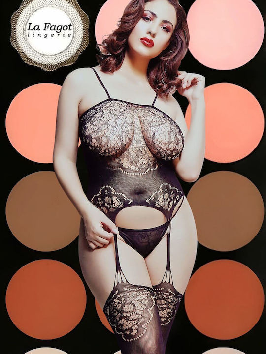 Fen Bao Fen Bao Sexy Bodystocking Mesh Black
