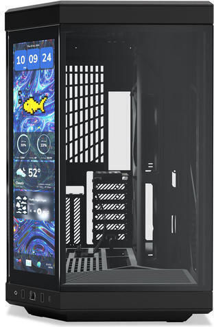 HYTE Y70 Touch Infinite Геймърско бюро Midi Tower Компютърна кутия със страничен прозорец Черен