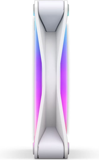 NZXT F120 Duo Вентилатор За Кутия (1800 Оборота / 48.58 CFM) С RGB Осветление И 4-изводна ШИМ Свързване Бял