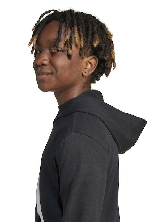 Kids Sweatshirt with Hood and Pockets Black Ft Hd