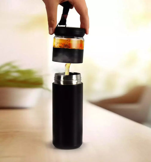 Teezubereiter Sieb Kod 3760 Flasche Thermosflasche Rostfreier Stahl 450ml Black