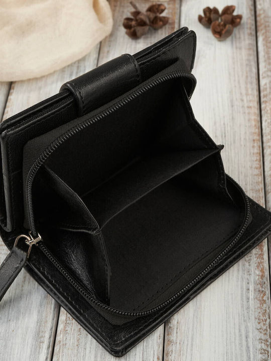 Small Leather Women's Wallet Classic with RFID Black