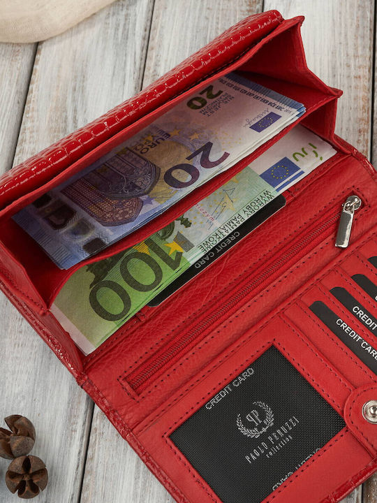 Klein Leder Damen Geldbörse Klassisch mit RFID Rot